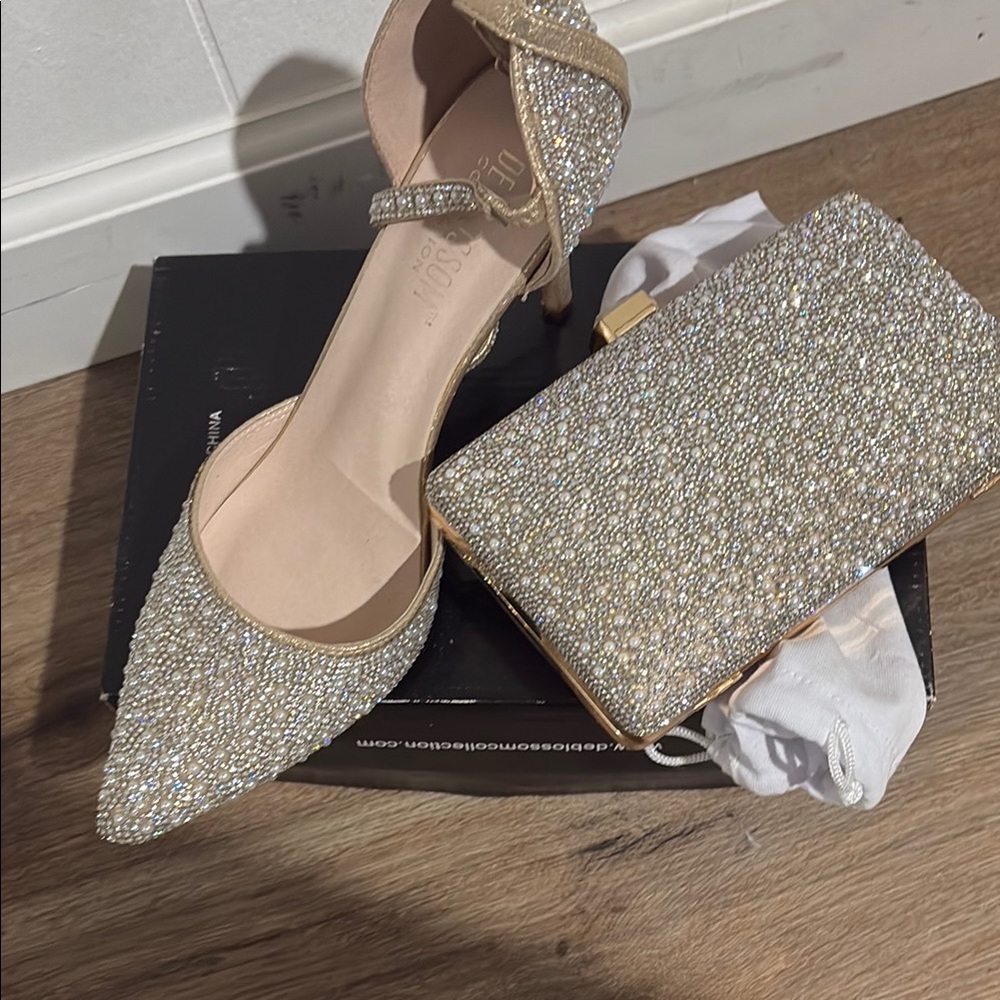Glamorous Silver Heels with Glitter Embellishment and Ankle Strap